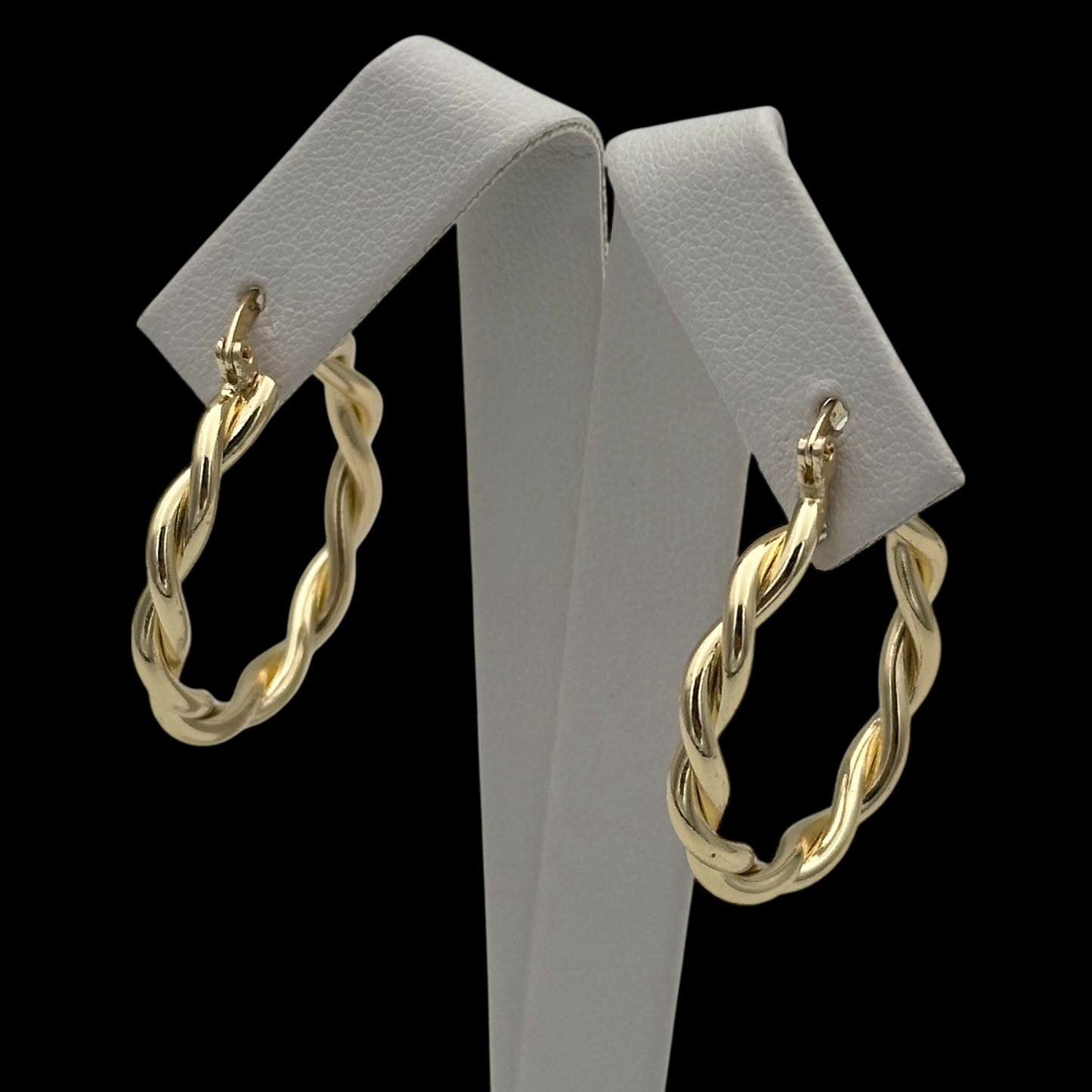 Cercei Circle Twisted S Placați cu Aur 18K