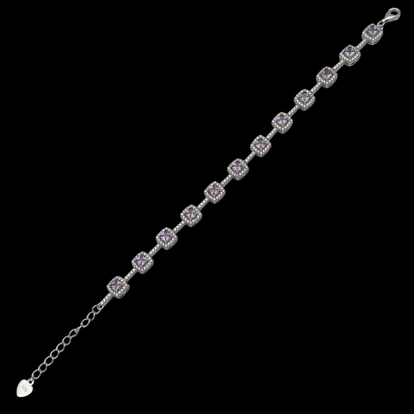 Bratara Tennis Exclusive Purple Argint