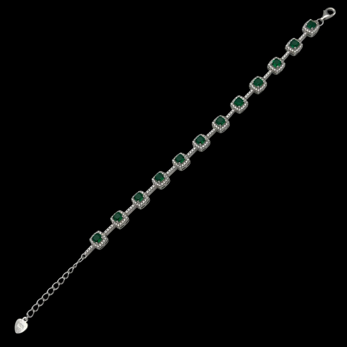 Bratara Tennis Exclusive Green Argint