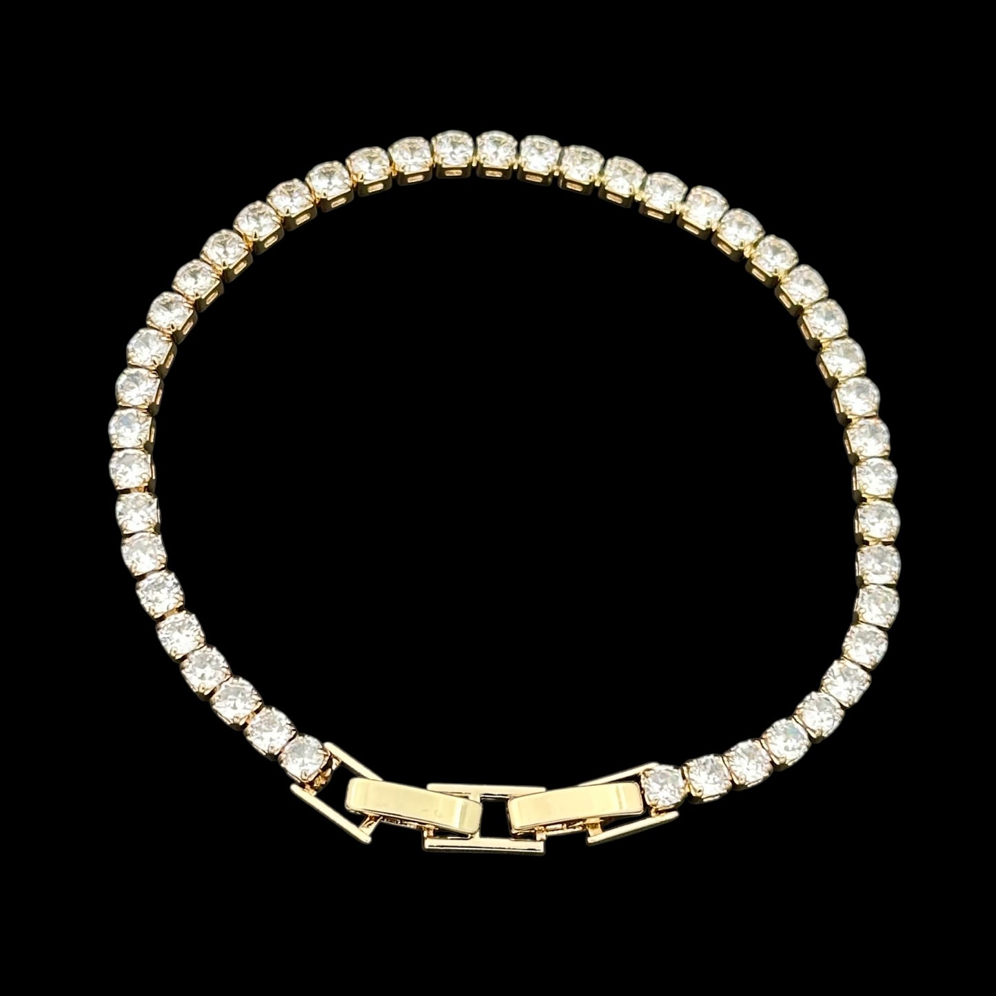 Brățară Tennis 3mm Placată cu Aur 18K