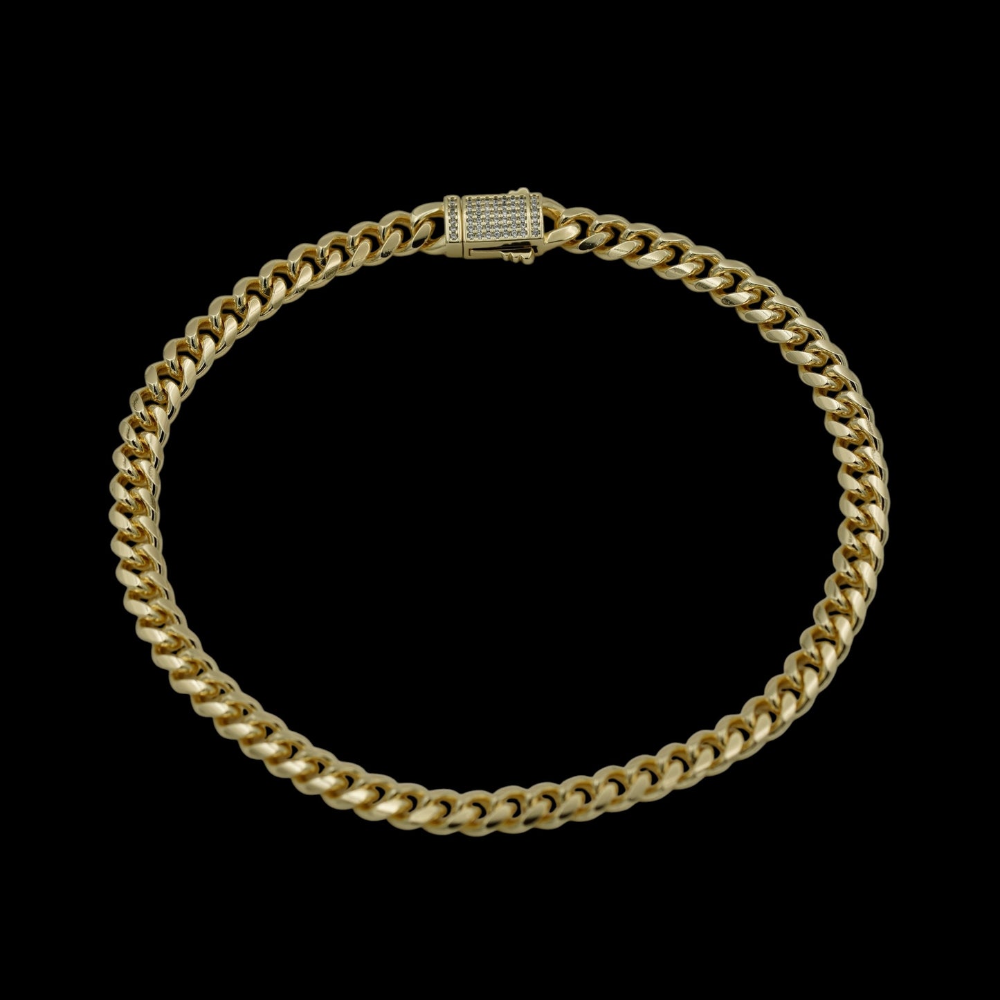 Bratara de picior Cuban 6mm Placata cu Aur 18K