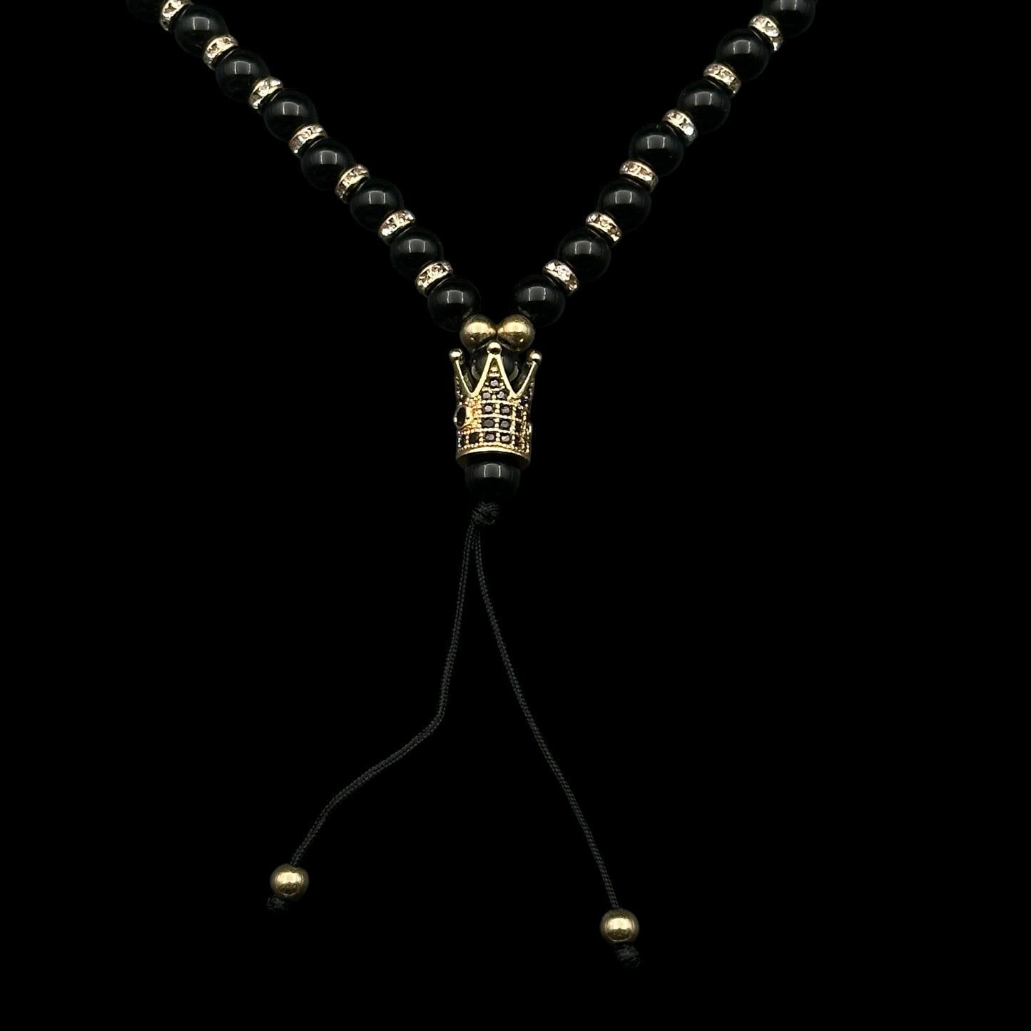 Colier Rosary Crown Black