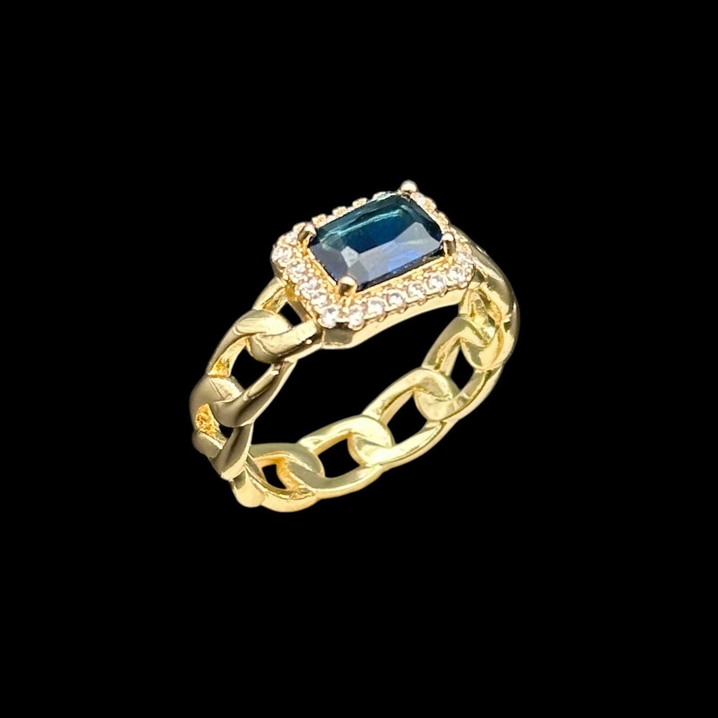 Inel Blue Diamond Placat cu Aur 18K