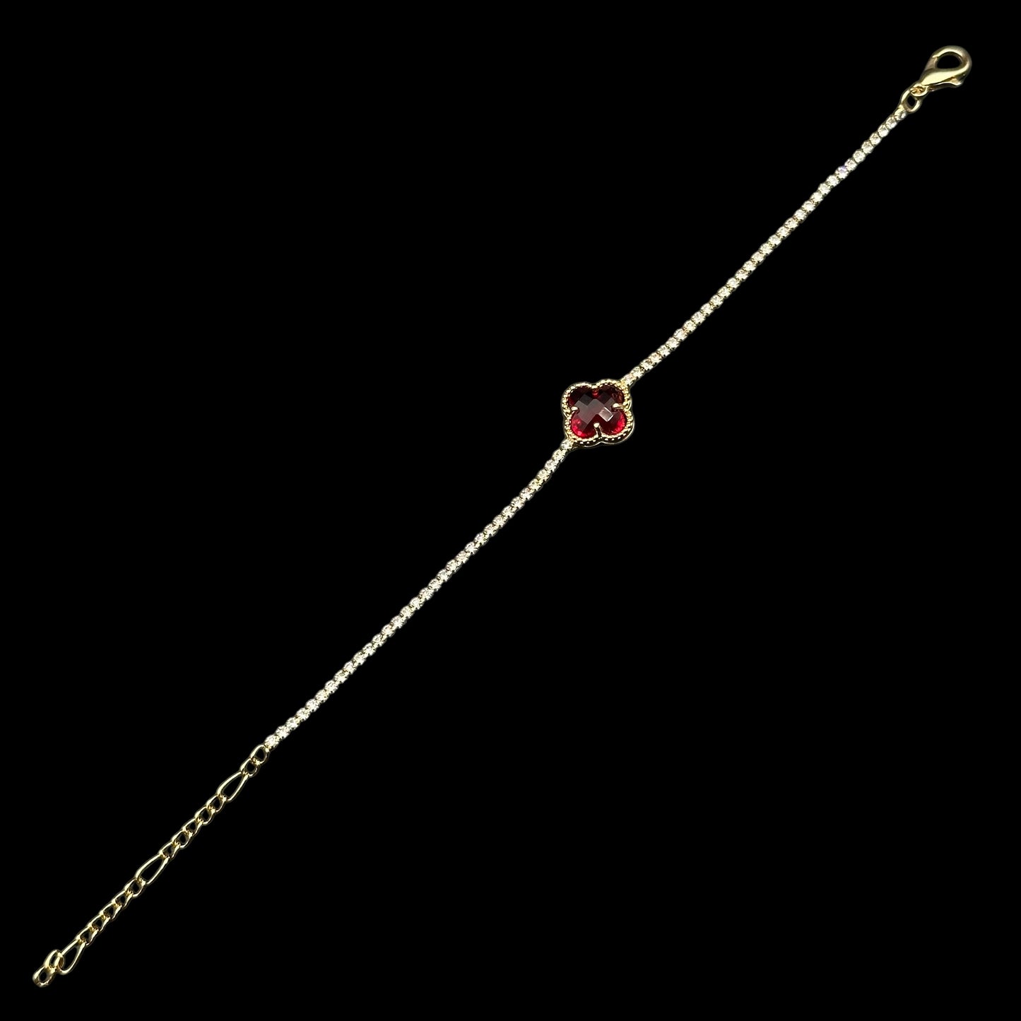 Brățară Tennis Trifoi Red Gold