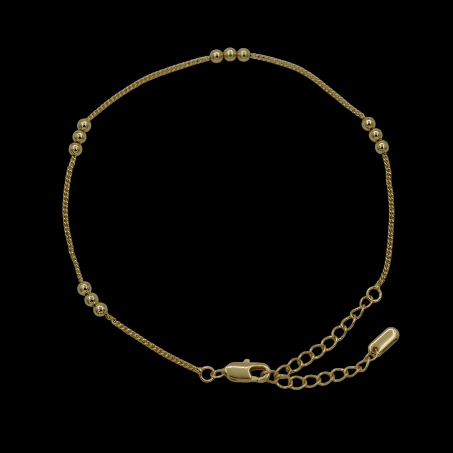 Bratara de picior Triple Sphere Placata cu Aur 18K