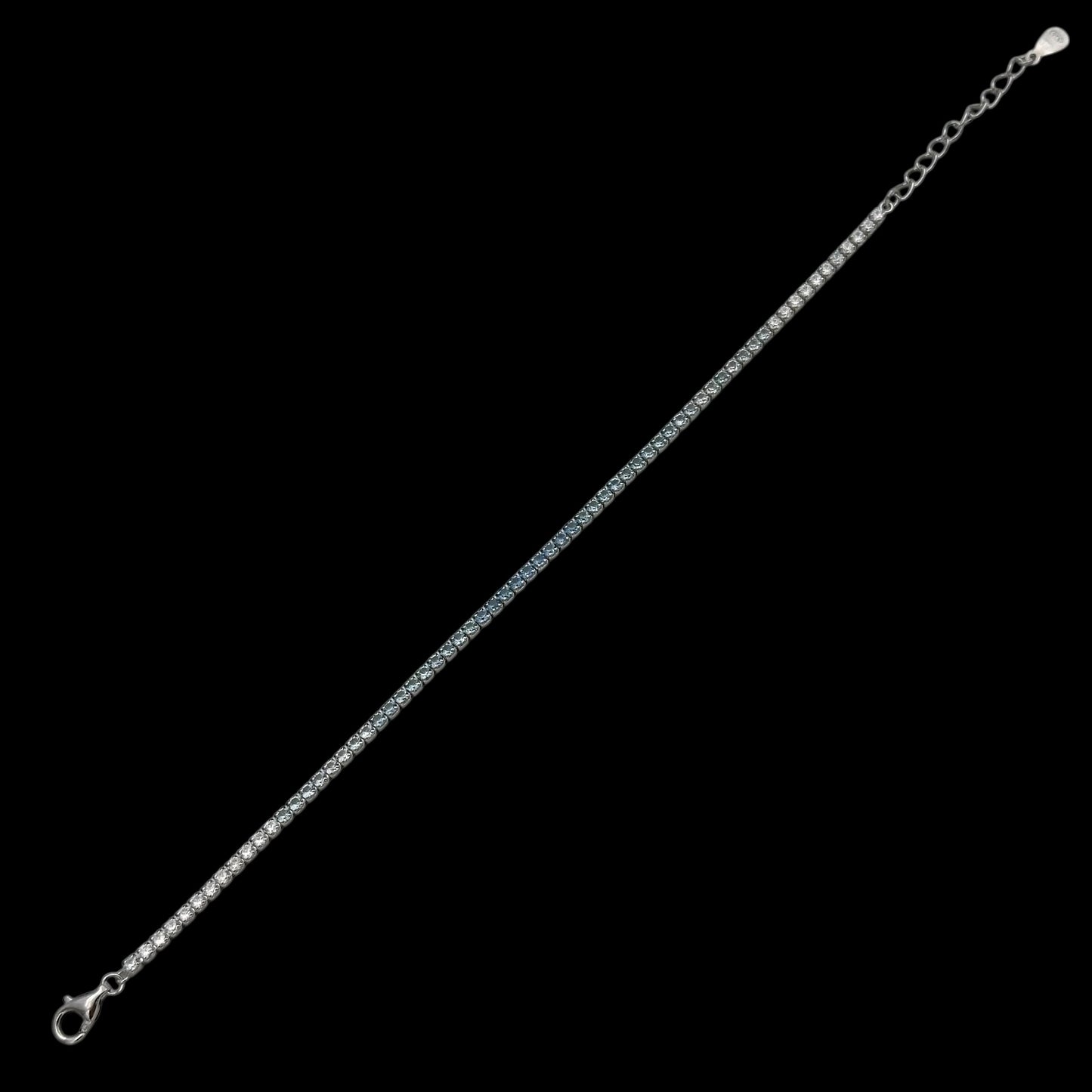 Bratara Tennis 2mm Light Blue Fade Argint