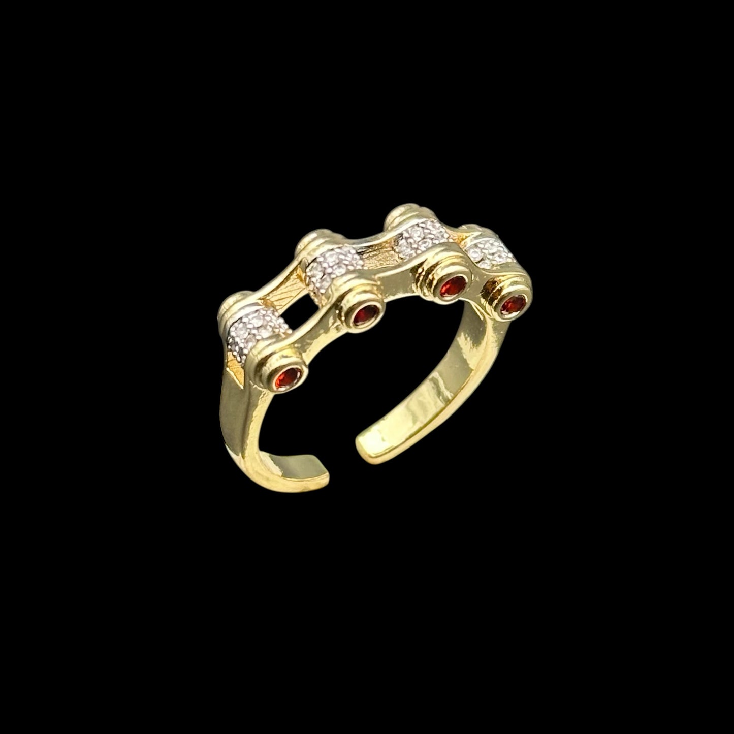 Inel reglabil Chain Reaction Placat cu Aur 18K