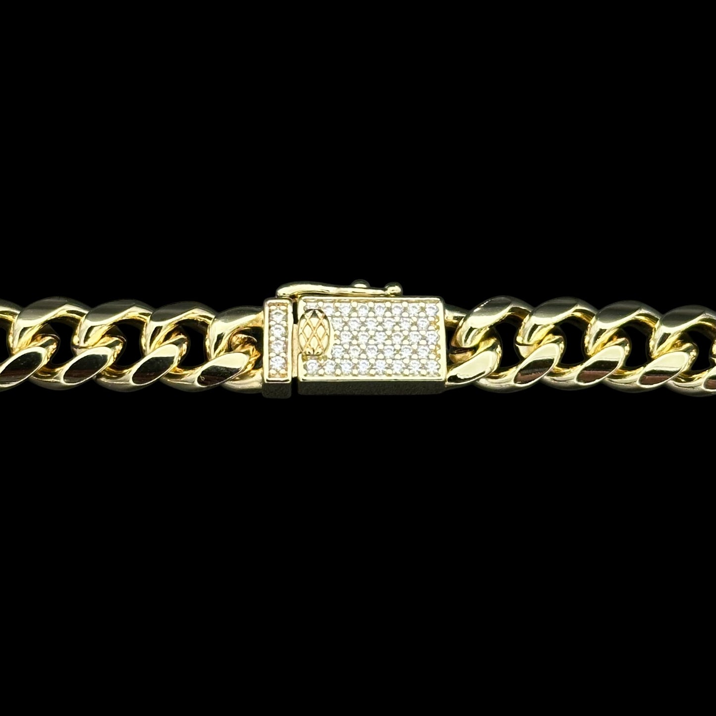 Brățară de picior Cuban 8mm Placată cu Aur 18K