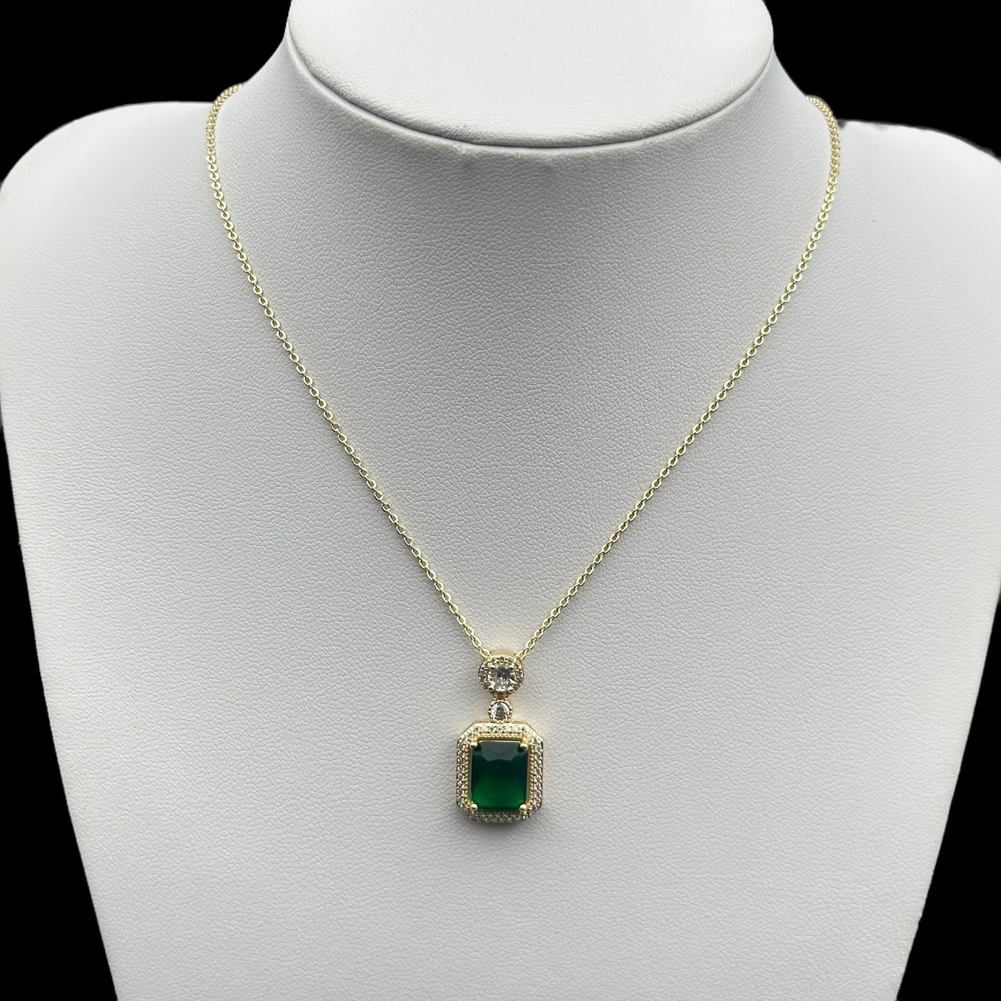 Colier Diamond Green Placat cu Aur 18K