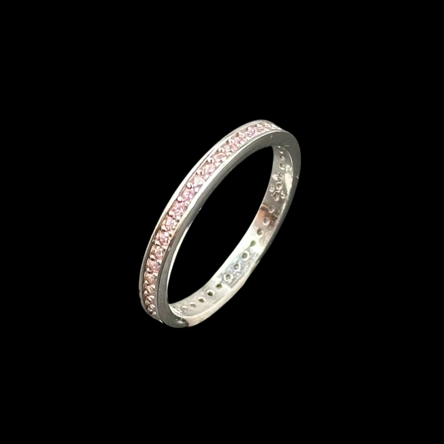 Inel Tennis Pink Argint