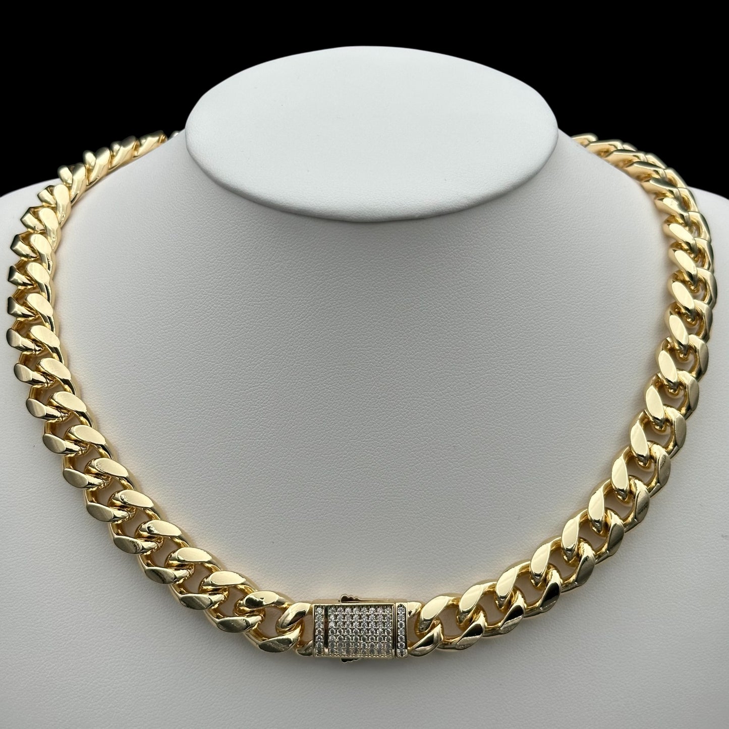 Colier Cuban 12mm Placat cu Aur 18K