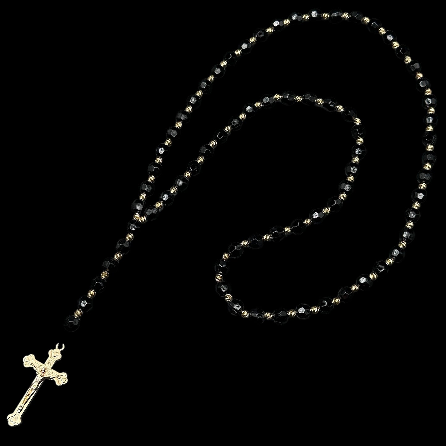 Colier Rosary 5MM Gold