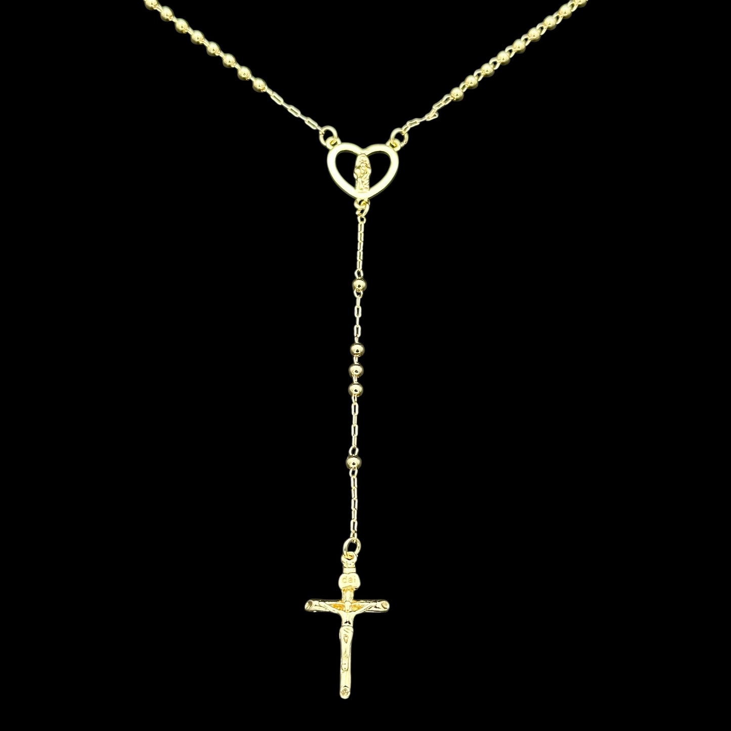 Colier Rosary Heart Placat cu Aur 18K