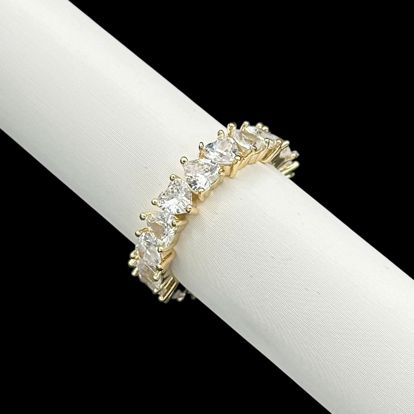 Inel Tennis Heart Placat cu Aur 18K