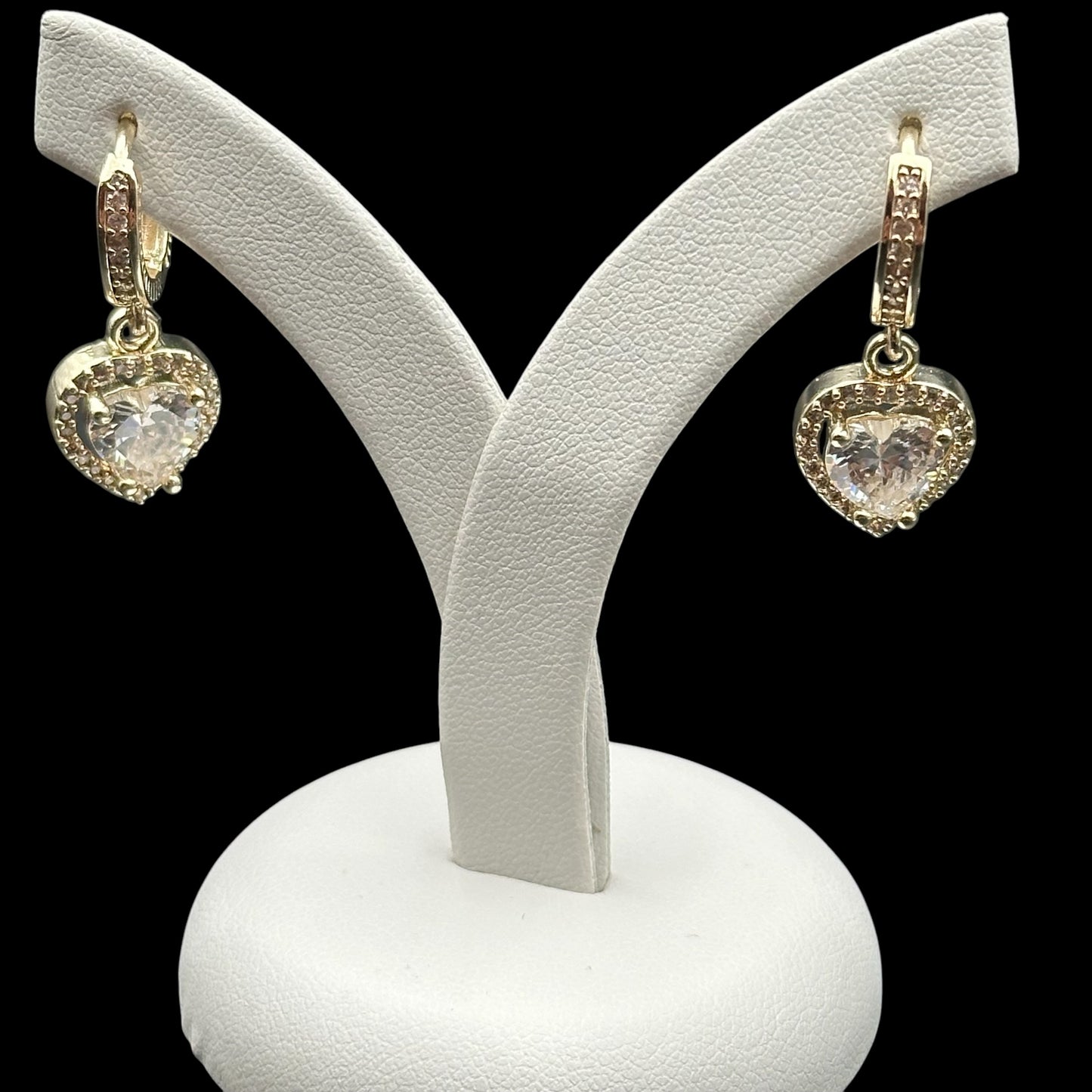 Cercei Heart Love Placați cu Aur 18K