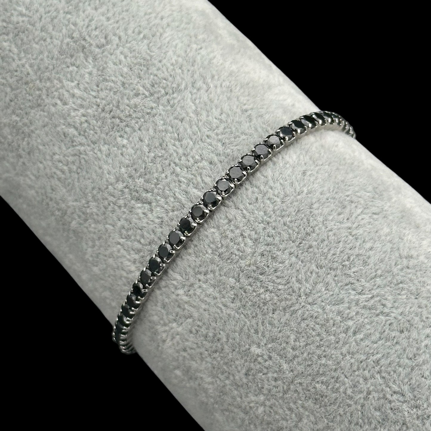 Bratara Tennis Elastic Black Argint