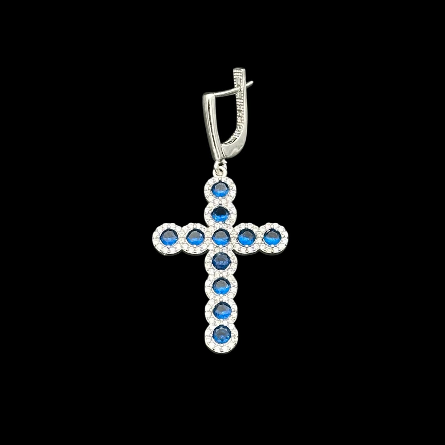 Cercei Cross Angely Blue Argint