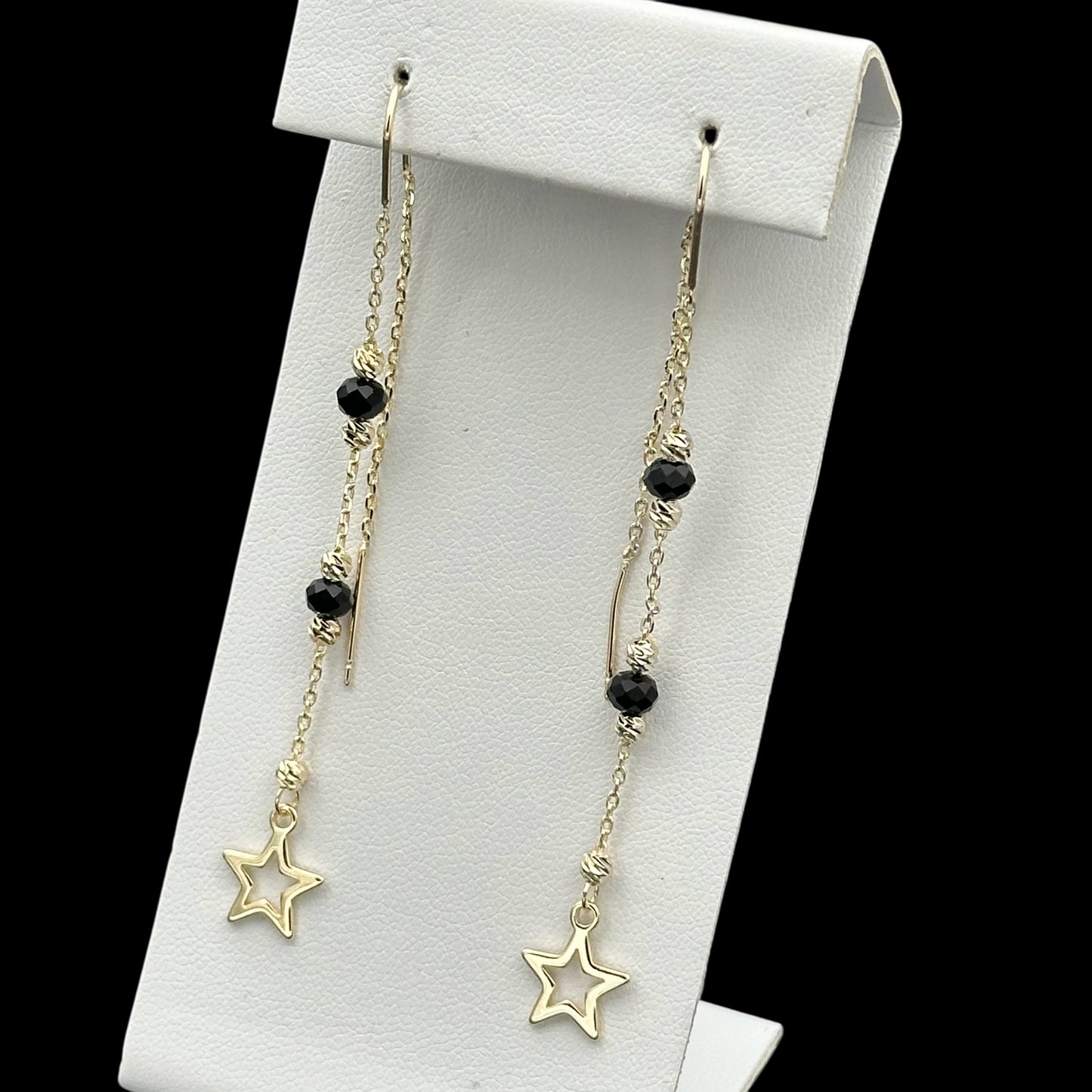 Cercei Onyx Star Placați cu Aur 18K