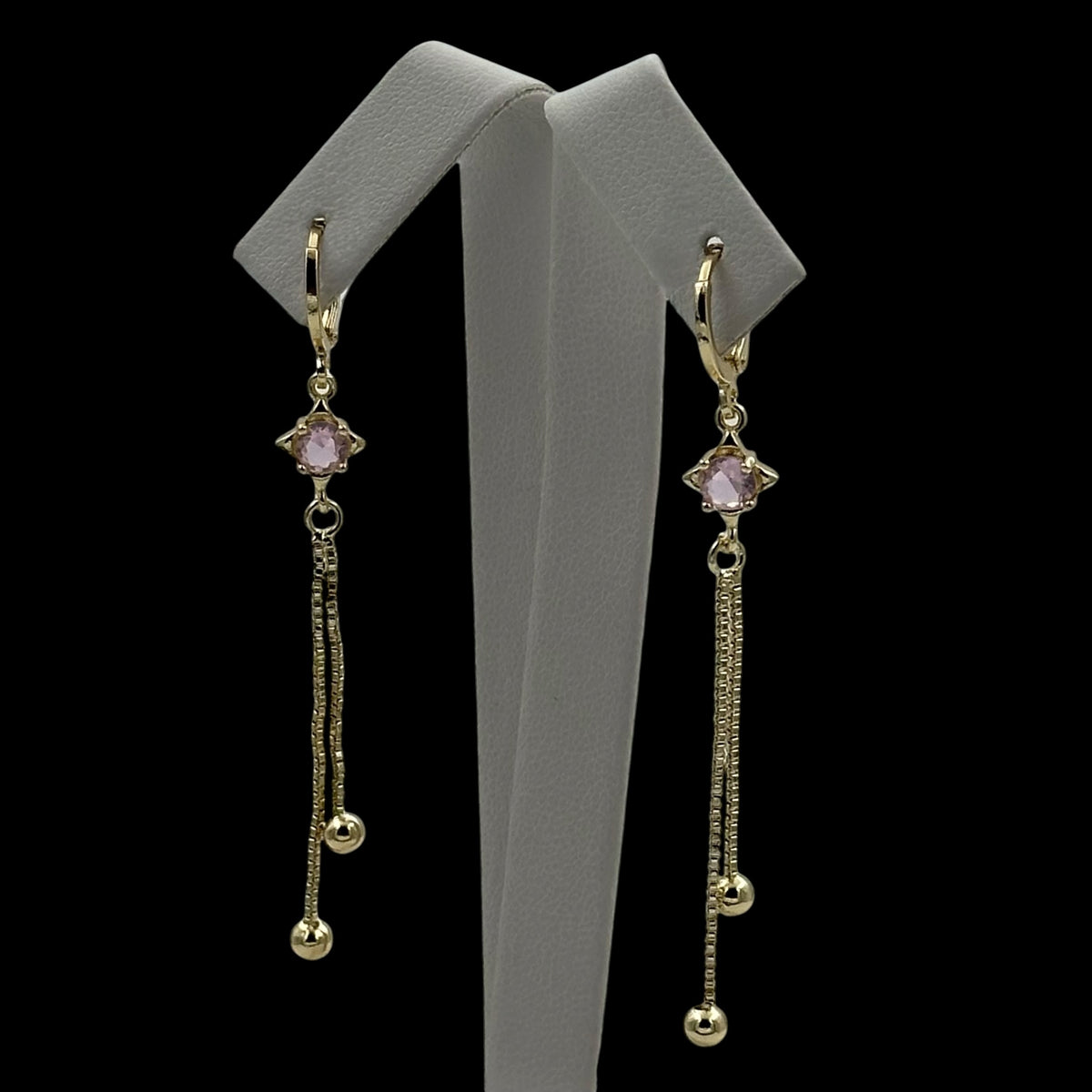 Cercei Eye Pink Placati cu Aur 18K