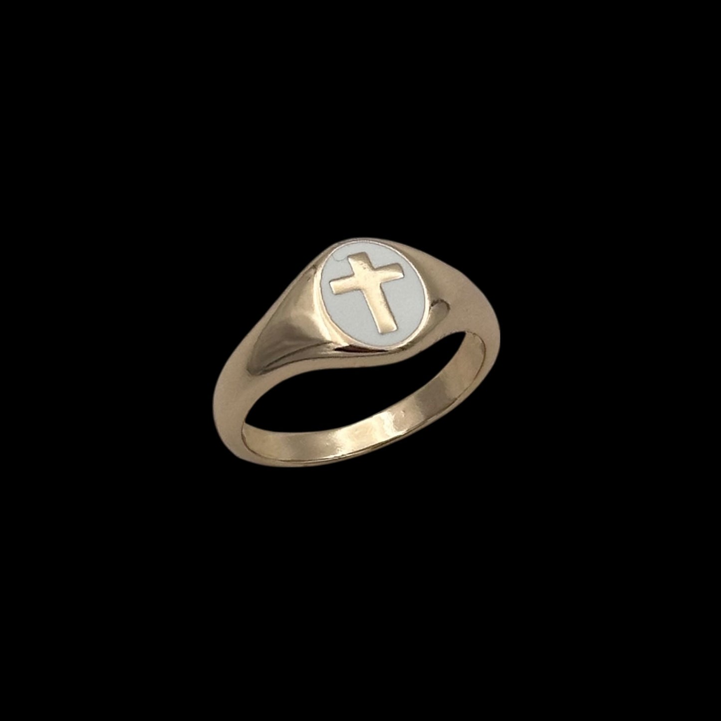 Inel Faith Auriu cu Alb Placat cu Aur 18K