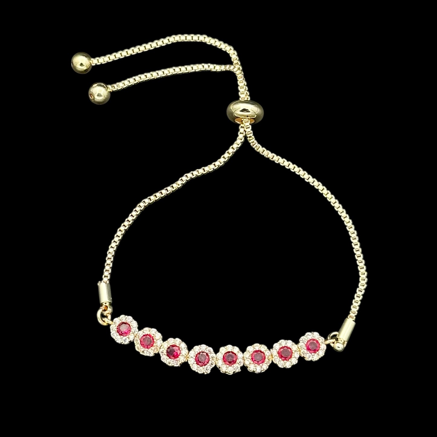 Brățară reglabilă Angely Red Placată cu Aur 18K