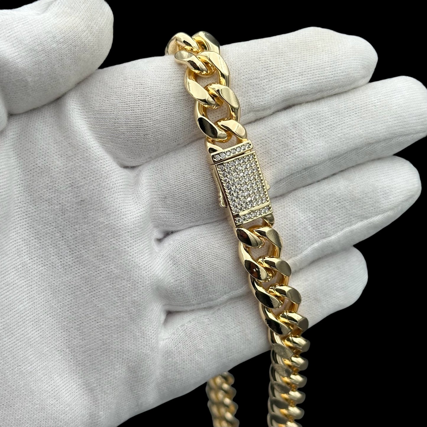 Colier Cuban 12mm Placat cu Aur 18K