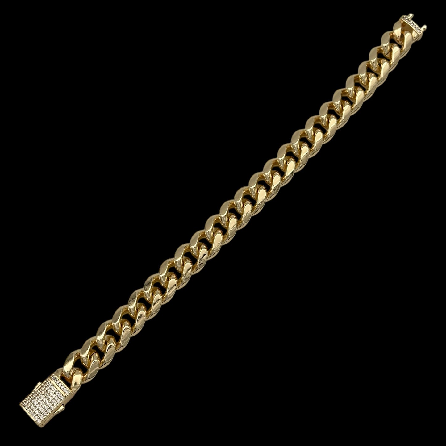 Brățară Cuban 12mm Placată cu Aur 18K