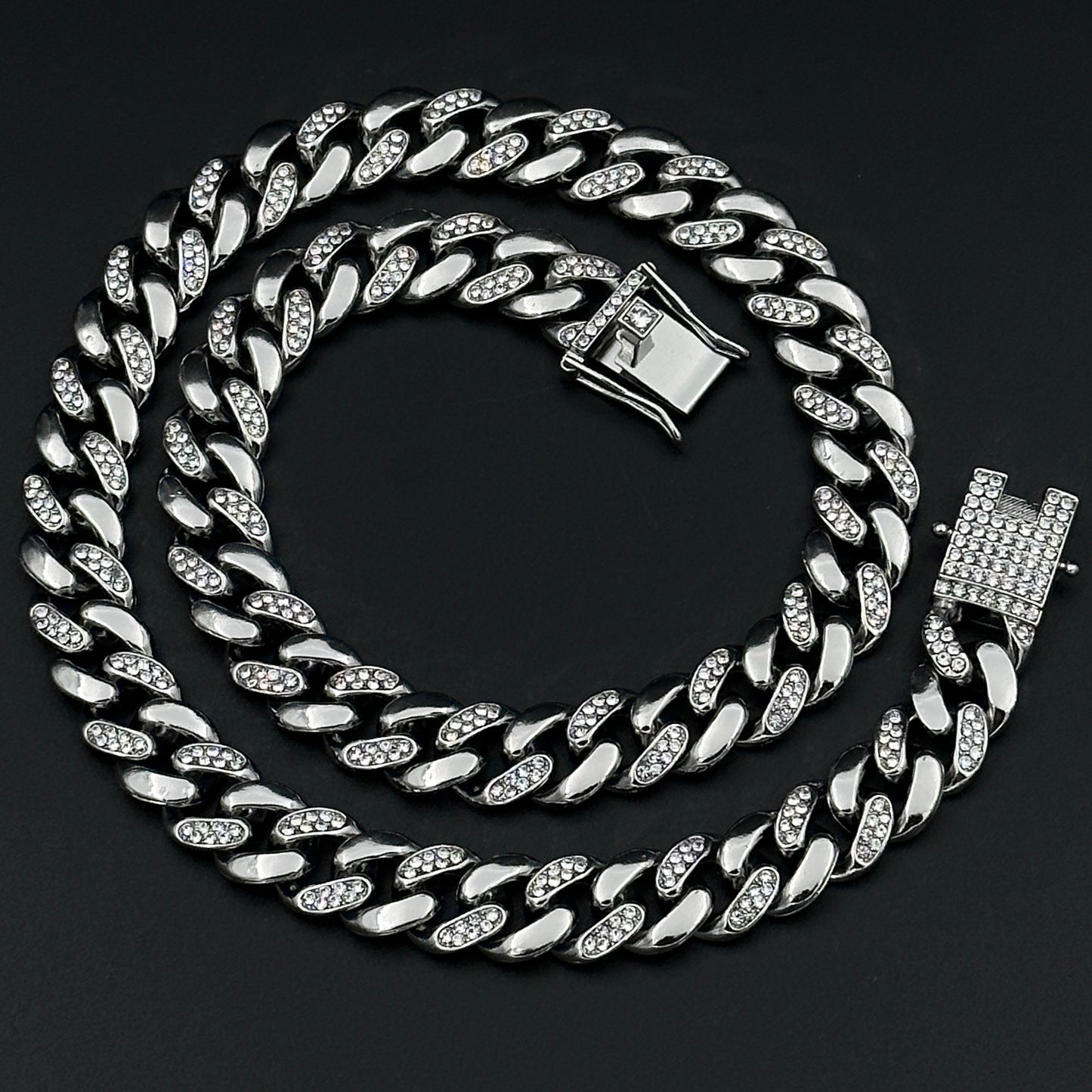 Colier Cuban Improved Silver