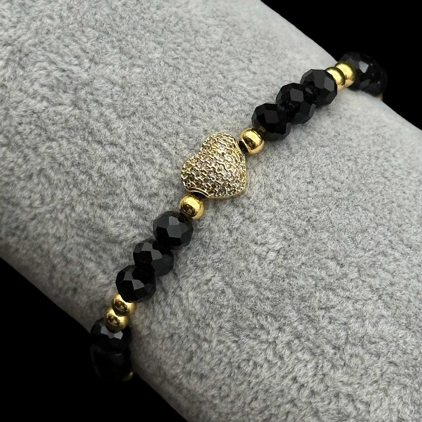 Brățară reglabilă Heart Black