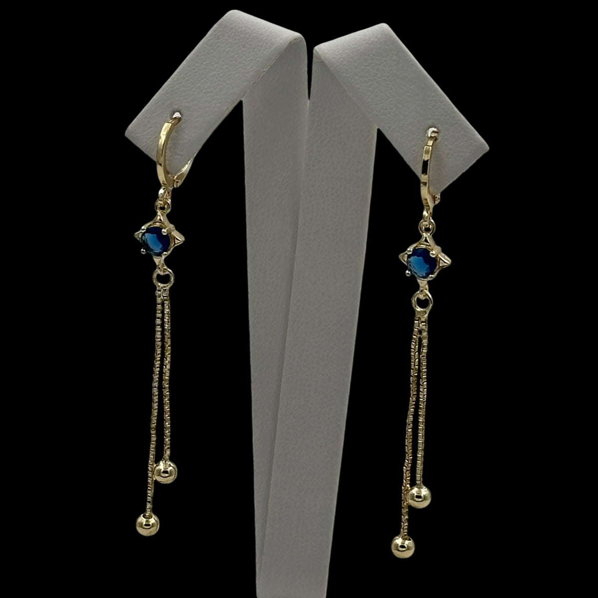 Cercei Eye Blue Placati cu Aur 18K