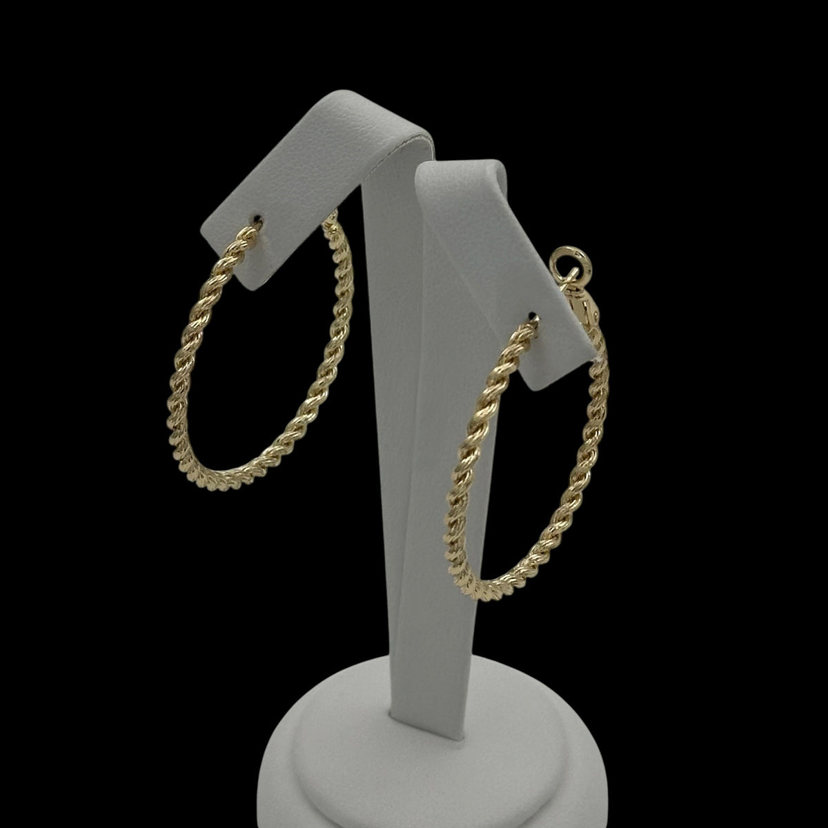 Cercei Circle Rope Placati cu Aur 18K