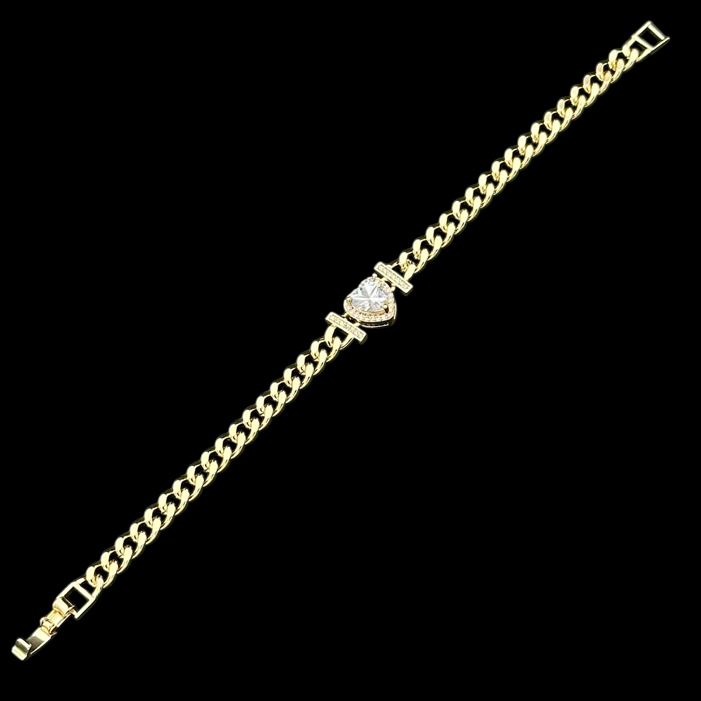 Brățară Tennis Heart Placată cu Aur 18K