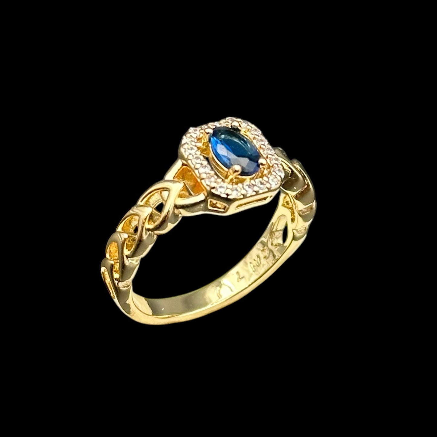 Inel Blue Love Placat cu Aur 18K