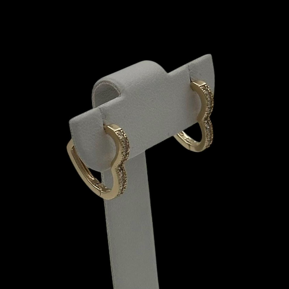 Cercei Mini Heart Placați cu Aur 18K