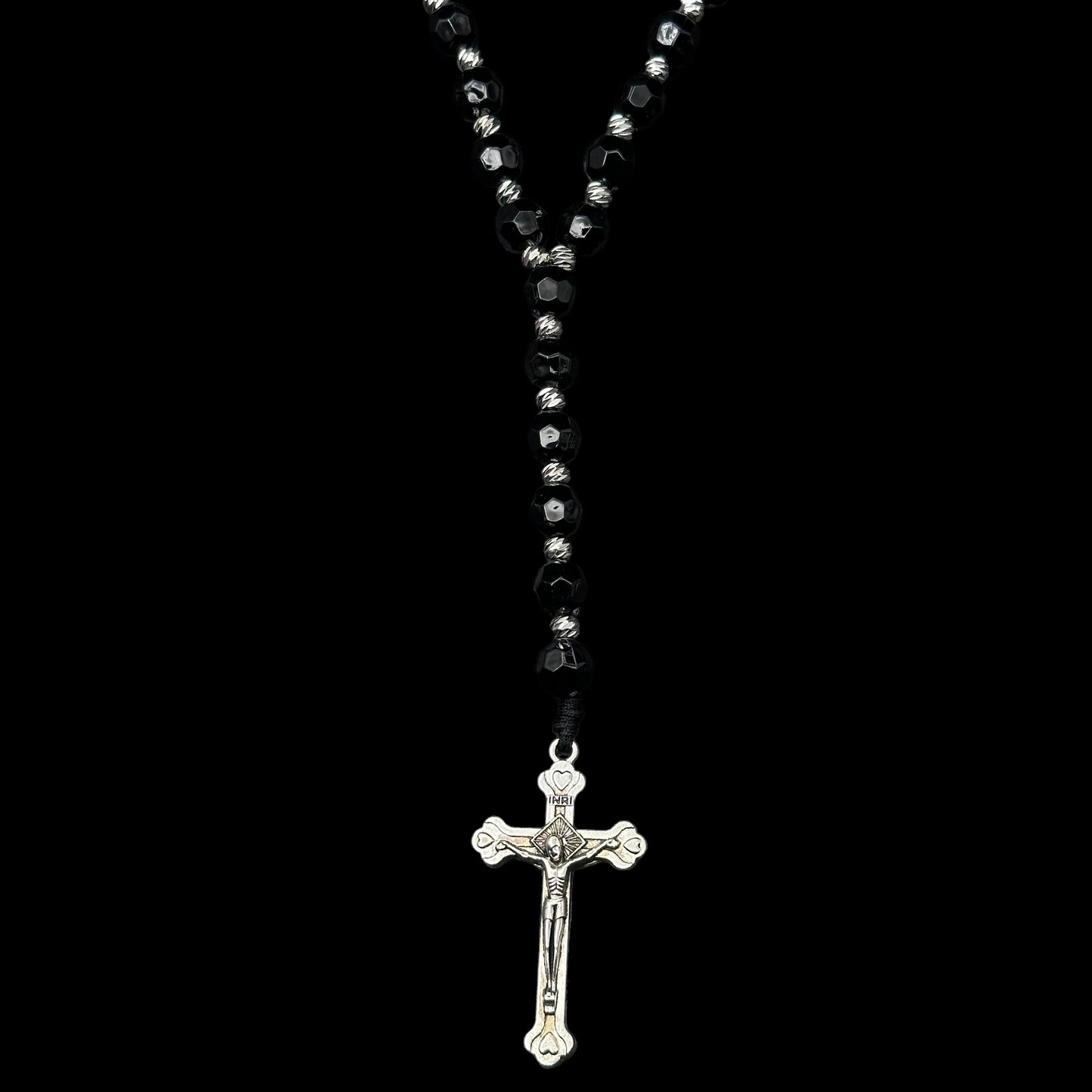 Colier Rosary 5MM Silver