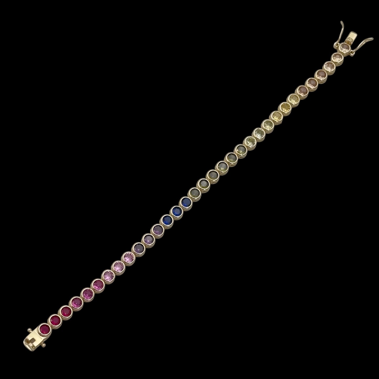 Brățară Tennis Circle Multicolor Placată cu Aur 18K