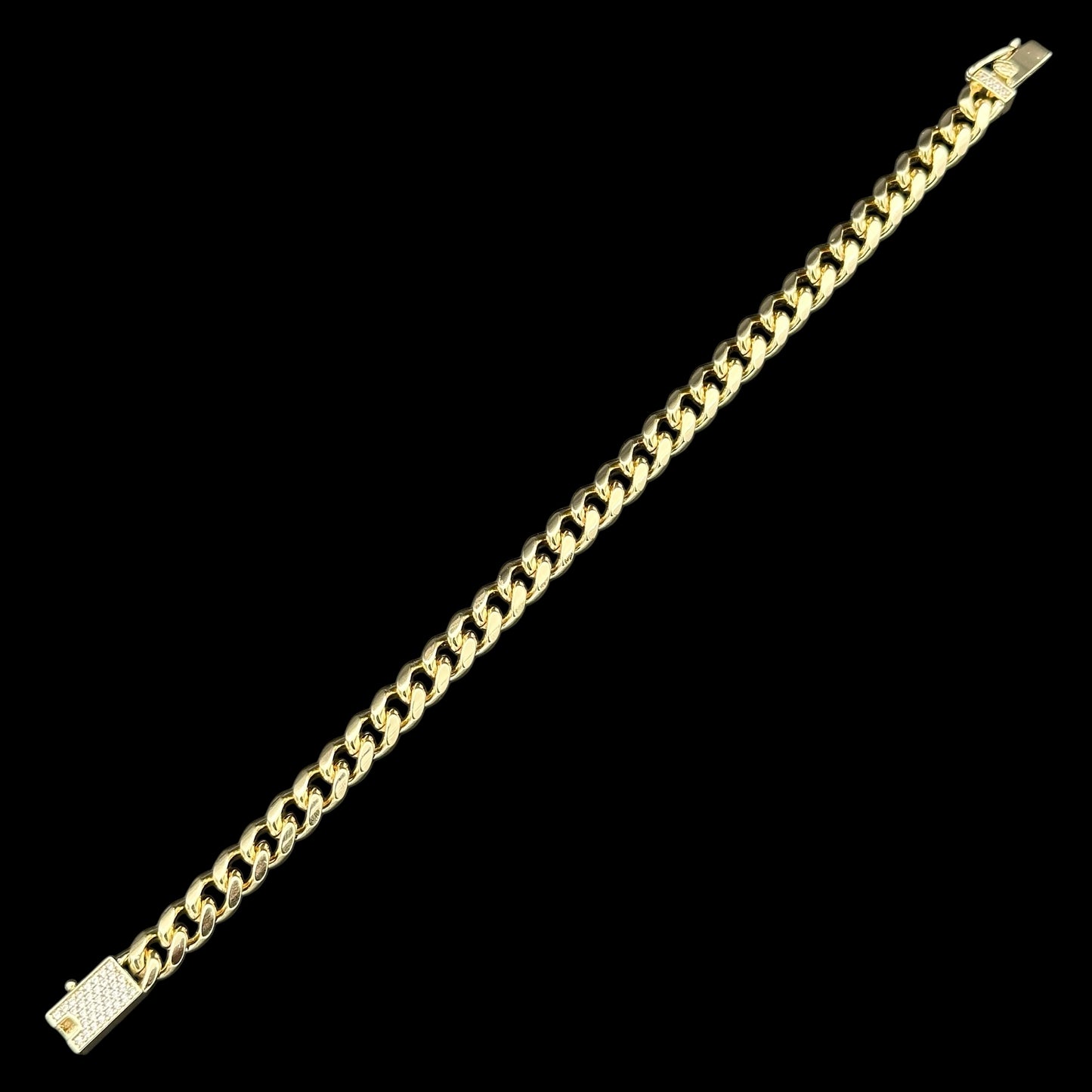 Brățară Cuban 8mm Placată cu Aur 18K