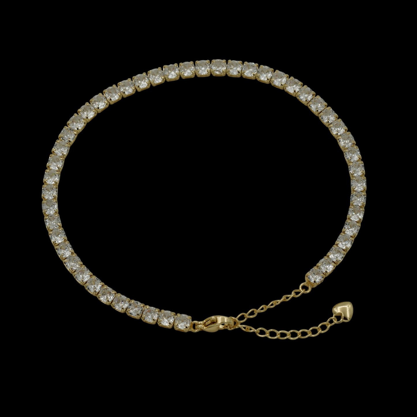 Bratara de picior Tennis 4mm Placata cu Aur 18K