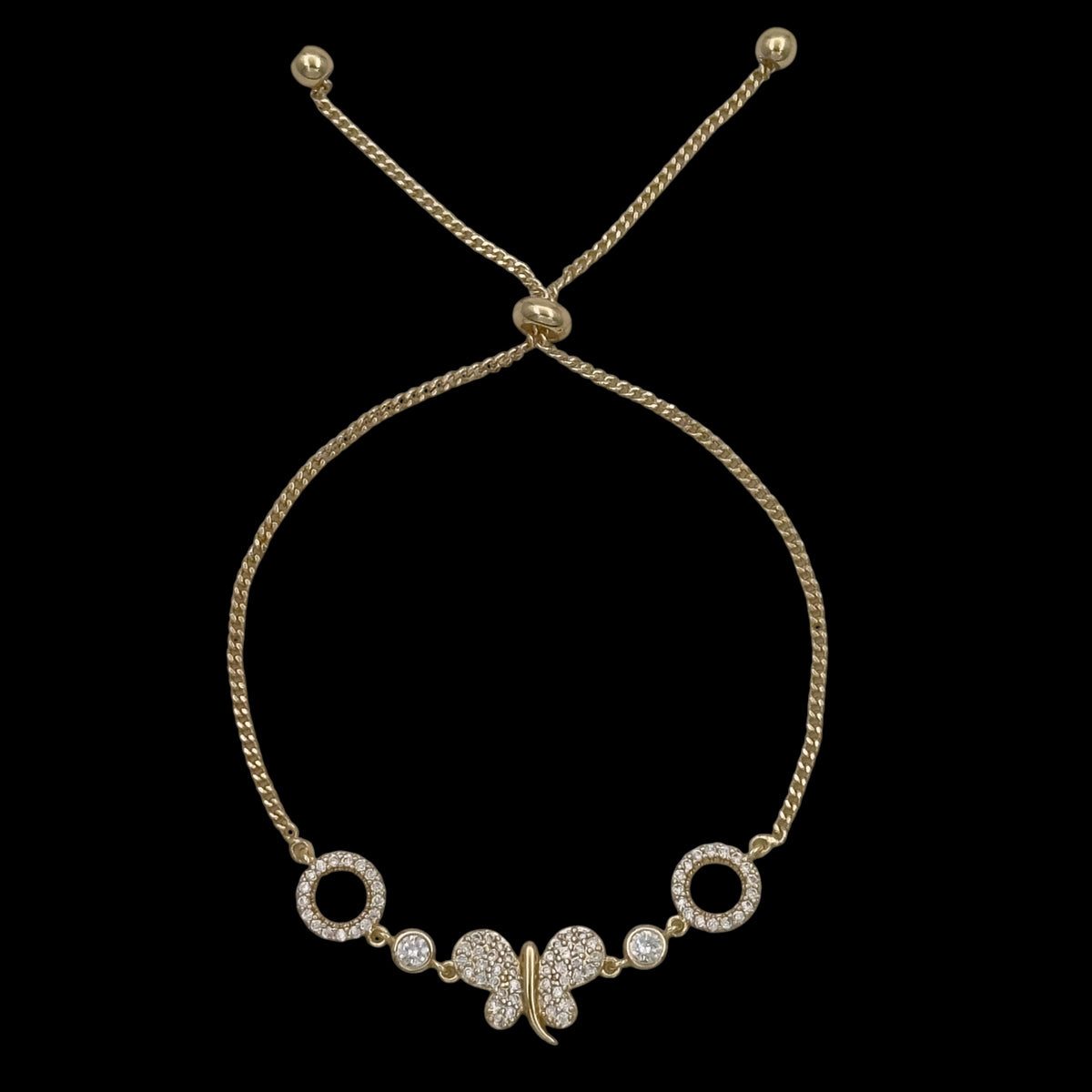 Bratara reglabila Butterfly Placata cu Aur 18K