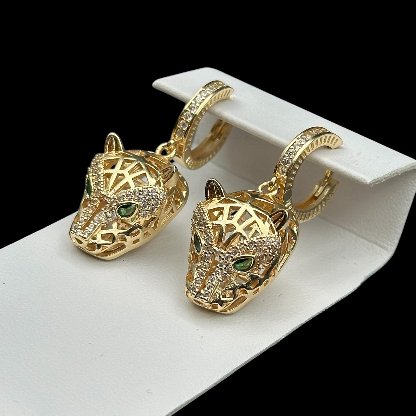 Cercei Panthera Placați cu Aur 18K