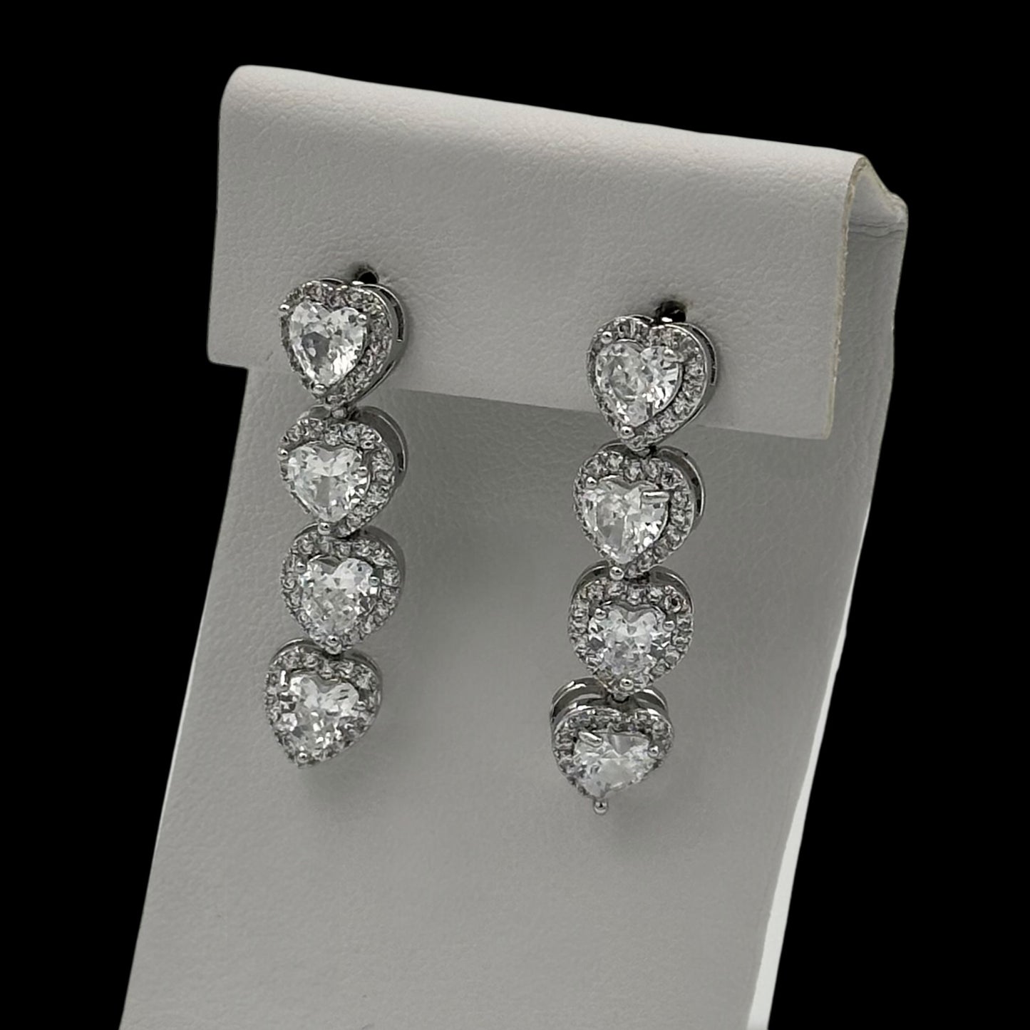 Colier Tennis Love's Embrace + Cercei Placați cu Aur Alb