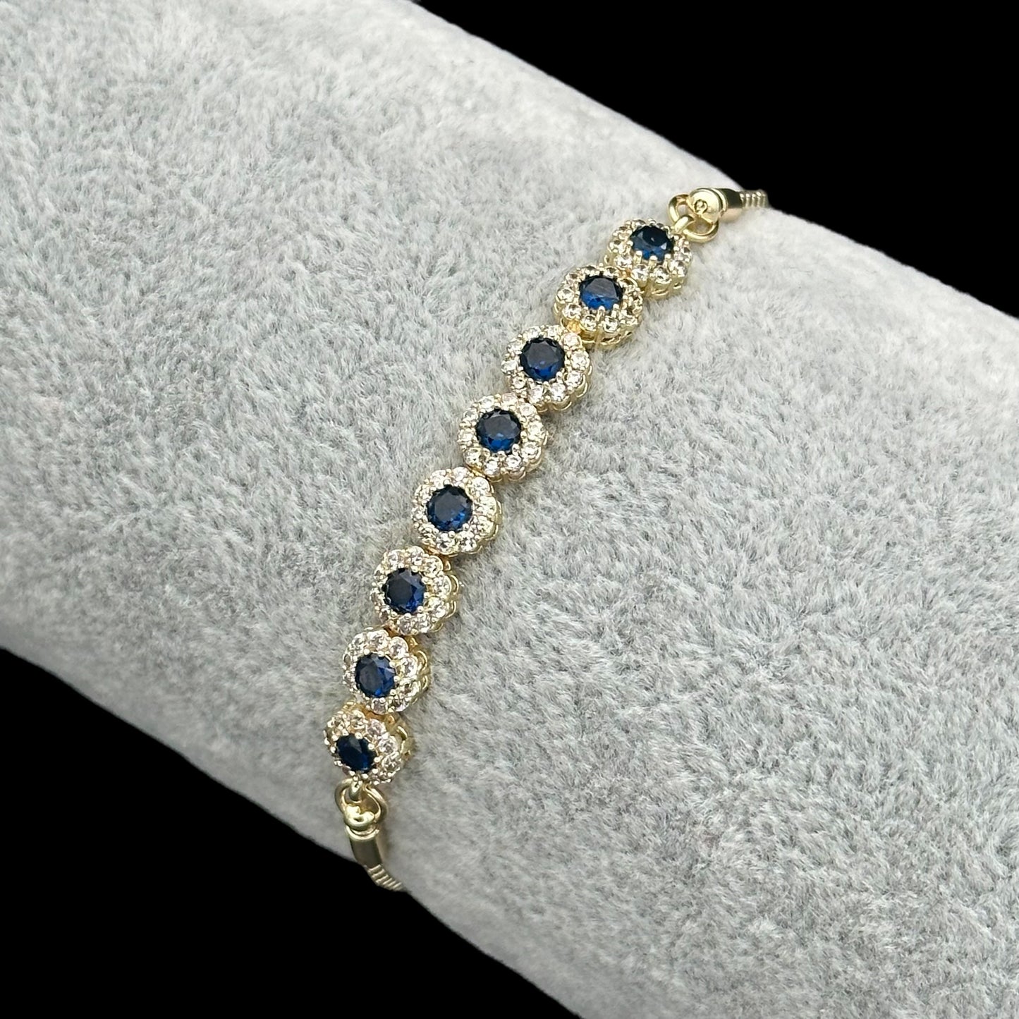 Brățară reglabilă Angely Blue Placată cu Aur 18K