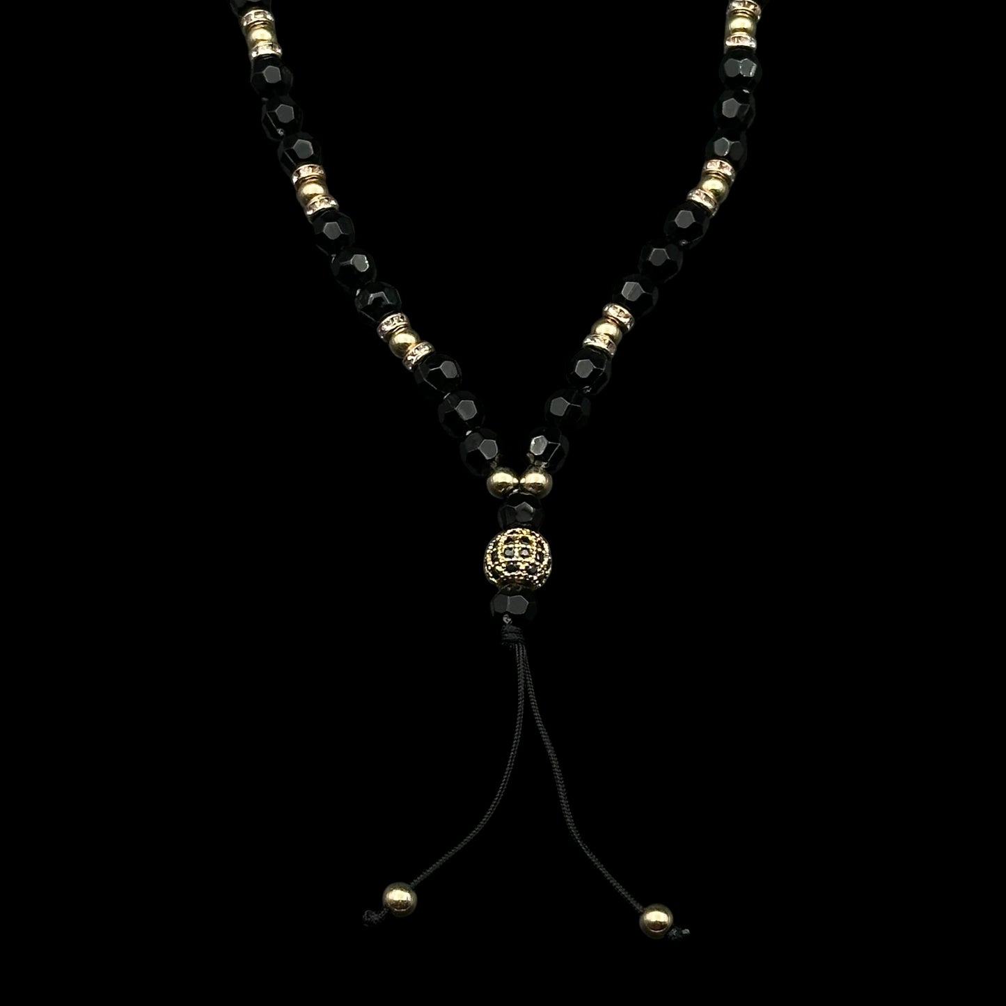 Colier Rosary Sphere Black