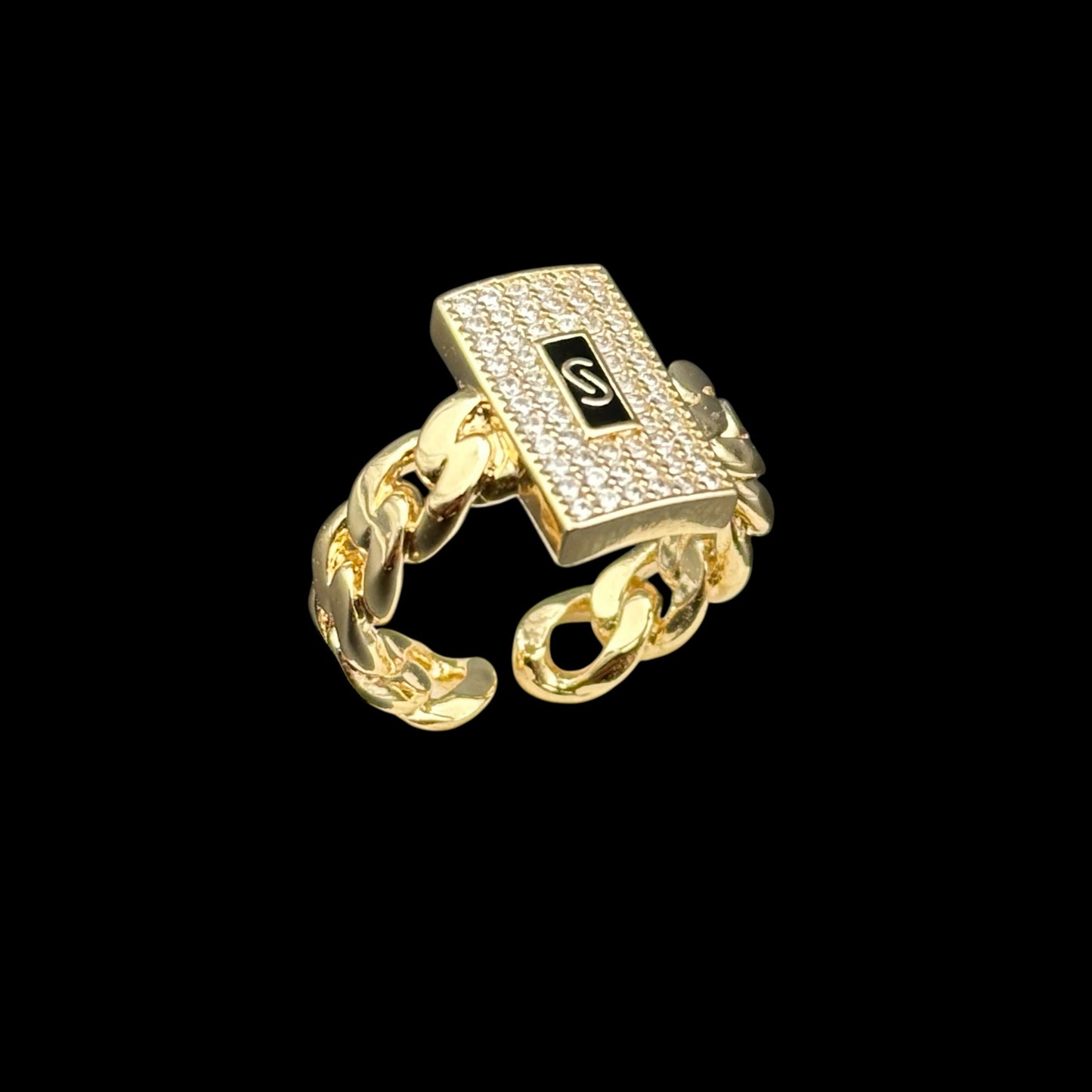 Inel reglabil Cuban Miami Placat cu Aur 18K