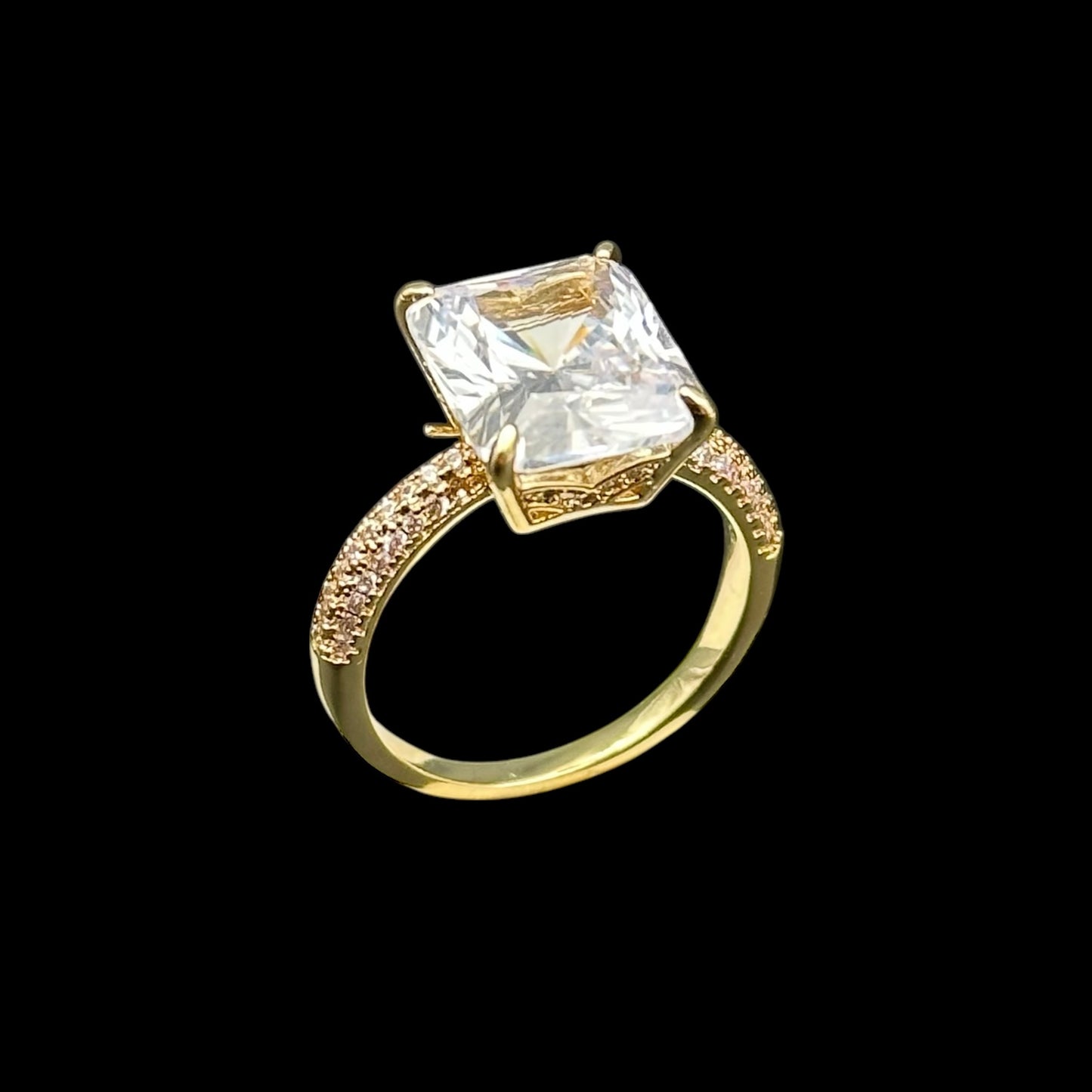 Inel Diamond 2 Placat cu Aur 18K