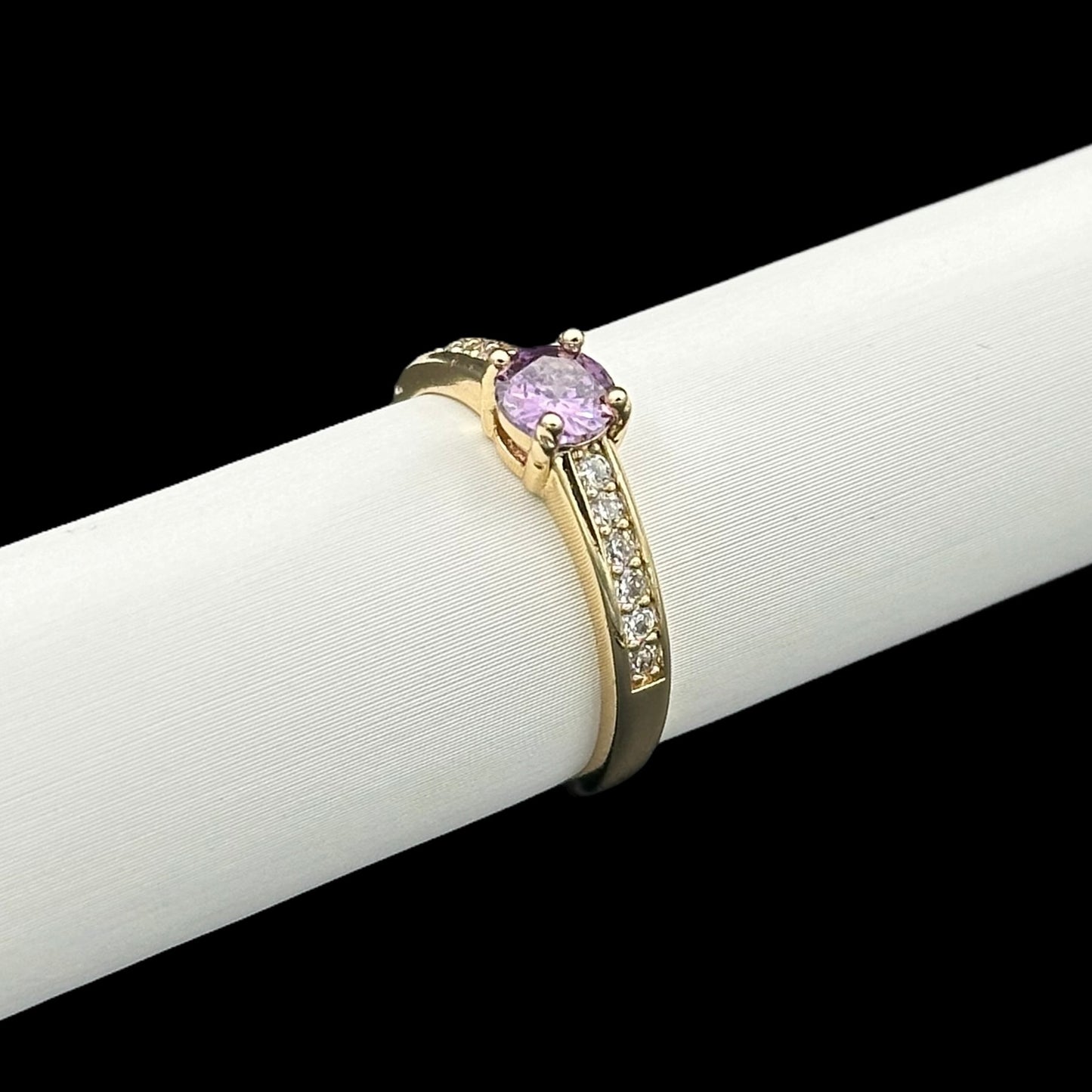 Inel Promise Purple Placat cu Aur 18K