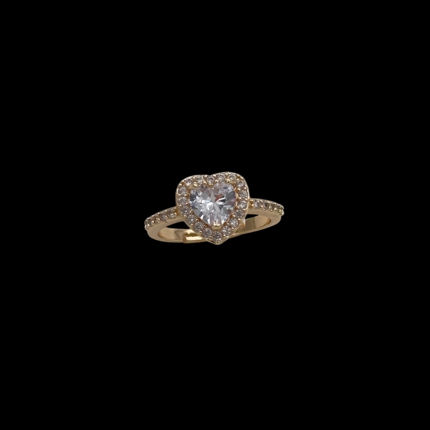 Inel reglabil Heart Placat cu Aur 18K