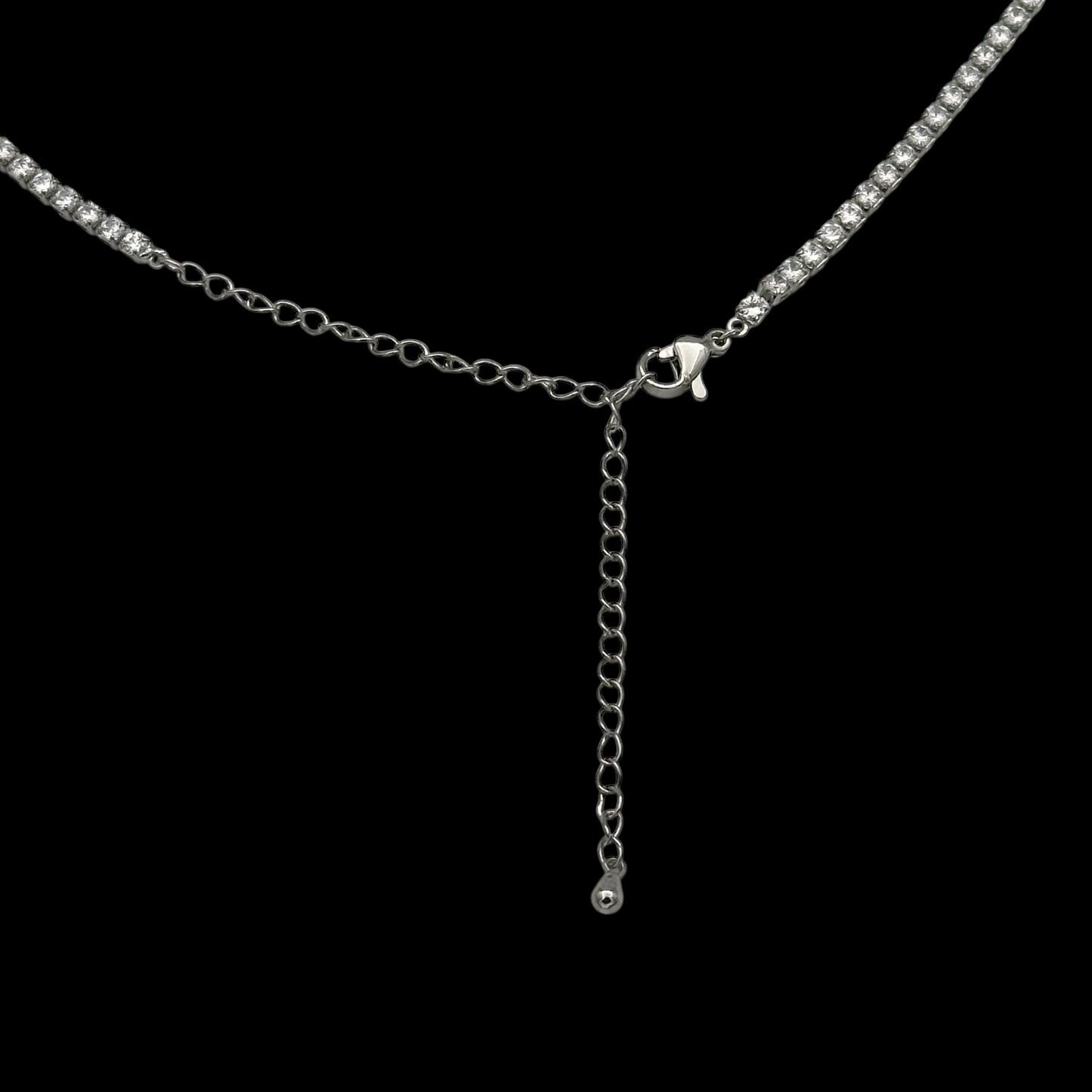 Colier Tennis Heart Placat cu Aur Alb