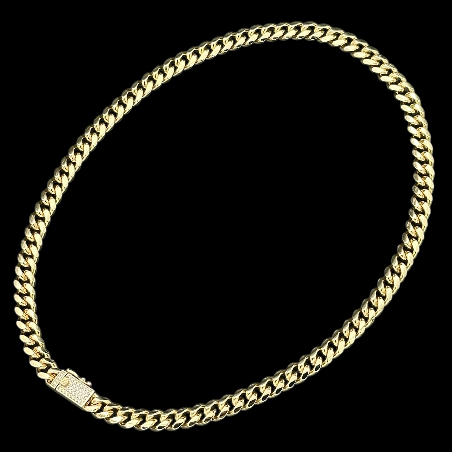 Colier Cuban 8mm Placat cu Aur 18K