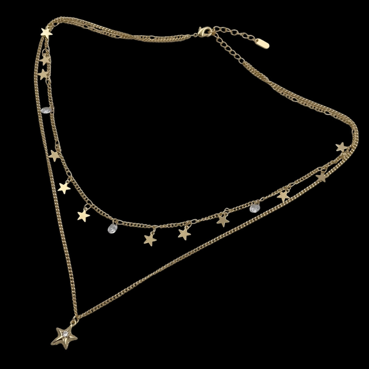 Colier Duo Stars Placat cu Aur 18K